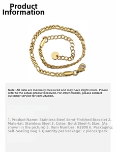 Detailed view of gold stainless steel Figaro chain with lobster clasp and extension link