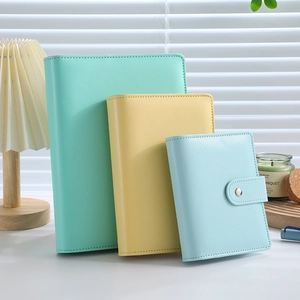 Macaron PU leather binder notebooks in three sizes for budget planning and journaling