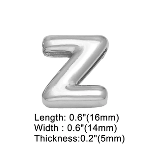 Close-up of letter Z pendant with 16x14x5mm dimensions for DIY jewelry