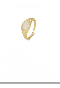 Detailed specs of S925 sterling silver opal ring with 16.9mm adjustable open size