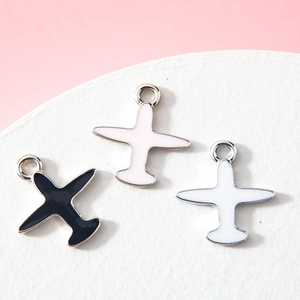 Airplane Charms Alloy Enamel Cartoon Mini Pendants For DIY Bracelet Necklace Jewelry Making Accessory