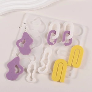 Irregular geometric silicone molds for DIY resin earrings and jewelry pendants