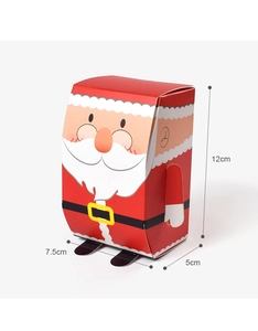 Detailed dimensions of 12x7.5x5cm for the 3D Santa Claus paper candy gift box