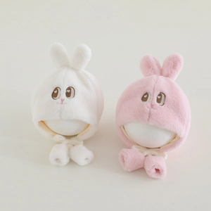 Baby Winter Warm Plush Earflap Hat Cute Rabbit Ears Windproof Soft Hooded Cap For Toddlers Infants