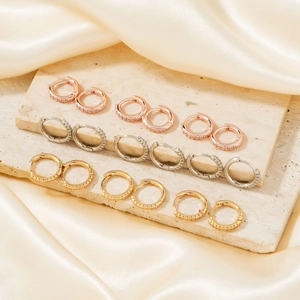 Minimalist Copper Zirconia Hoop Earrings For Women Men Luxury Geometric Colorful Zirconia Inlaid Piercing Jewelry Accessory