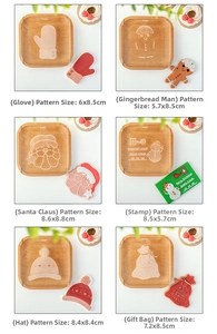 Detailed Christmas cookie stamp set with Santa, Gingerbread Man, and glove patterns