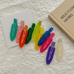Rainbow matte seamless hair clips in assorted macaron colors for women styling