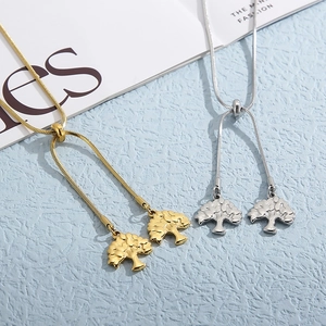 Colliers élégants avec pendentif Arbre de Vie en or et argent et chaîne serpent