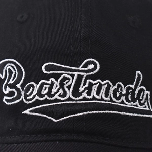Casquette de baseball en coton noir avec broderie 3D Beastmode et tissu sergé