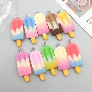 Resin Popsicle Ice Cream Charms Gradient Cartoon DIY Jewelry Making Pendants For Earrings Necklaces Keychains Kawaii Style