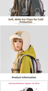 Infant winter hat with plush lining and ear flaps for cold weather protection
