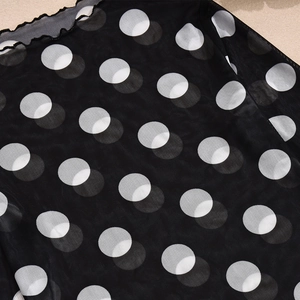 Nahaufnahme von schwarz-weißem Punktmuster-Netzgewebe mit transparenter Mesh-Textur