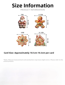 Detailed size chart for cardboard gingerbread man and santa christmas party decorations