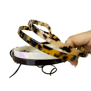 Retro leopard print and tortoiseshell acetate headbands in assorted stylish colors