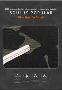 Detail of 600D high-density nylon tactical fabric with anti-scratch camouflage texture