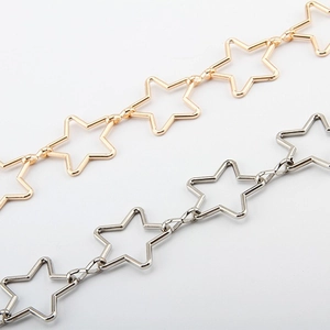 Chic star-shaped waist belts in gold and silver finish for dresses and accessories