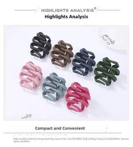 Dettagli di mollette per capelli opache in 7 colori macaron con design a denti a spirale