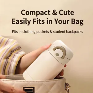 Mini Vacuum Insulated Water Bottle 304 Stainless Steel Portable Bounce Lid Leak-proof Pocket Flask Outdoor Travel Minimalist