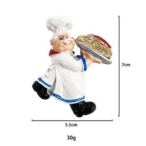 Kreativer 3D-Kühlschrankmagnet Chefkoch mit Pastateller und 7 cm Höhenangabe
