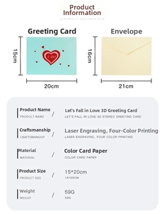 Detailed size specifications for 3D I DO pop-up card and premium envelope set