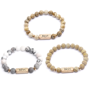 Natuursteen Yoga Energie Armband Best Gegraveerd Metalen Label Unisex Mode Kralen Armband Voor Meditatie Dagelijks Sieraden