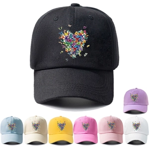Berretto Da Baseball In Cotone Con Stampa Cuore Farfalla Cappello Da Sole Casual Per Donna E Uomo Regolabile