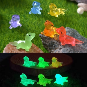 Mini Luminous Lizard Figurine Glow In The Dark Resin Tiny Animal Statue Micro Landscape Garden DIY Decor Desktop Ornament