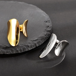 Minimalistischer S925 Sterlingsilber Ring Offen poliert in Gold und Silber mit Spiegeleffekt