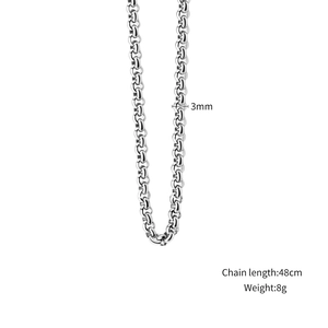 Polished 3mm stainless steel O-chain necklace 48cm length for men and women