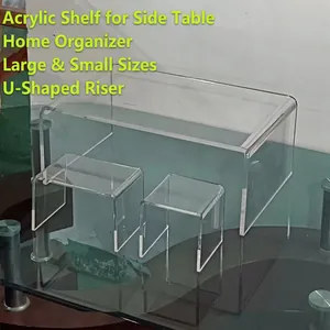 Acrylic Desktop Storage Rack Transparent U-Shaped Shelf For Kitchen Cabinet Office Multi-Purpose Space Saving Thickened Organizer