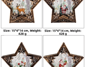 Vue détaillée des lanternes de Noël en forme d'étoile avec dimensions et informations