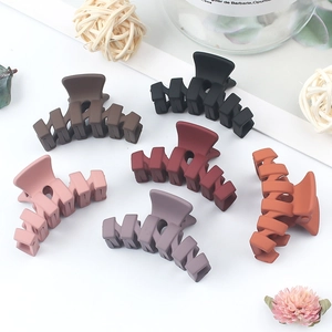 Matte finish large hair claws set in six colors including black, coffee, and wine red