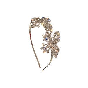 Sparkling silver butterfly headband with micro-paved rhinestones for elegant hair styling