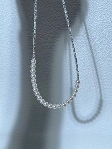 925 Sterling Silver Artificial Pearl Necklace Women Spliced Broken Silver Chain Clavicle Jewelry Elegant Minimalist Starry Design