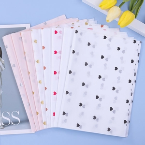 Heart Pattern Tissue Paper Semi Transparent Floral Bouquet Wrapping Material Gift Packaging For DIY Crafts Romantic Decorative