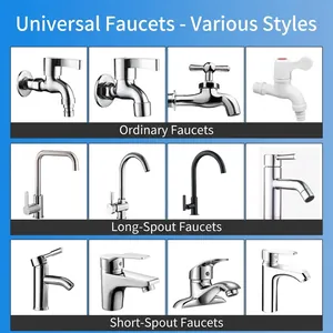 Assortimento di filtri universali per rubinetti con diversi modelli di testine