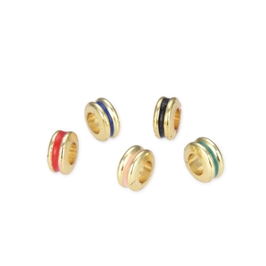 18k gold plated copper spacers with colorful enamel for DIY jewelry making sets