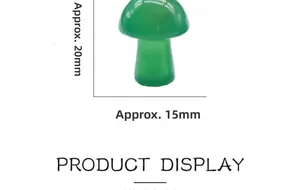 Macro shot of a 20mm mini green aventurine mushroom crystal for fish tank decoration