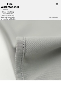 Macro detail of fine workmanship and durable stitching on grey outdoor cycling mask
