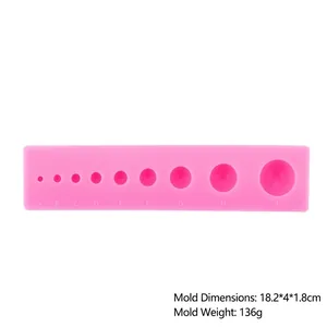 Molde de silicona rosa con semiesferas para decoración de pasteles de fondant y chocolate