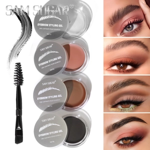 Eyebrow Styling Gel Waterproof Long Lasting Stereo Shaping Brow Wax With Double Ended Brush Natural Wild Brow Makeup