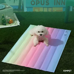 Alfombrilla De Enfriamiento Mascotas PVC Gel Cristal Transpirable Arcoíris Verano Perros Gatos