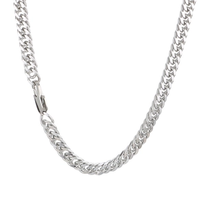Collier chaîne gourmette argentée classique avec fini poli et fermoir mousqueton sûr