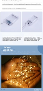Detailed comparison of 2 and 3 AA battery box options for LED copper wire string lights
