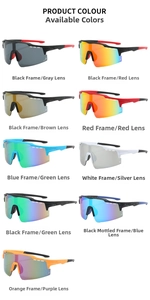 Grid view showing nine colorful polarized cycling sunglasses for outdoor sports eyewear