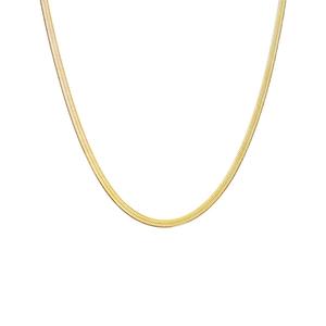 Elegant 18K gold plated herringbone snake chain necklace for women in minimalist style