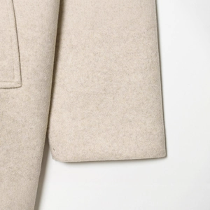 French style cream coat with faux fur collar and soft textured premium fabric sleeves