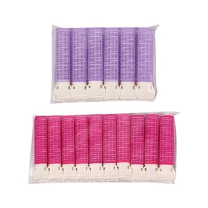 Hair root volumizing clips set in pink and purple colors for natural fluffy hairstyles