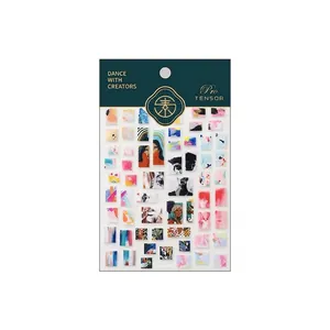 Artistic oil painting and abstract pattern nail stickers with Pro TENSOR packaging