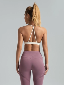 Hochelastischer Halter-Sport-BH mit Racerback-Design und High-Waist Yoga-Leggings Set